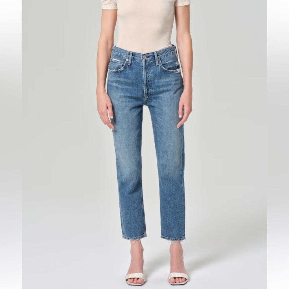 Agolde Riley high rise Classic Blue Straight Leg Jeans size 24